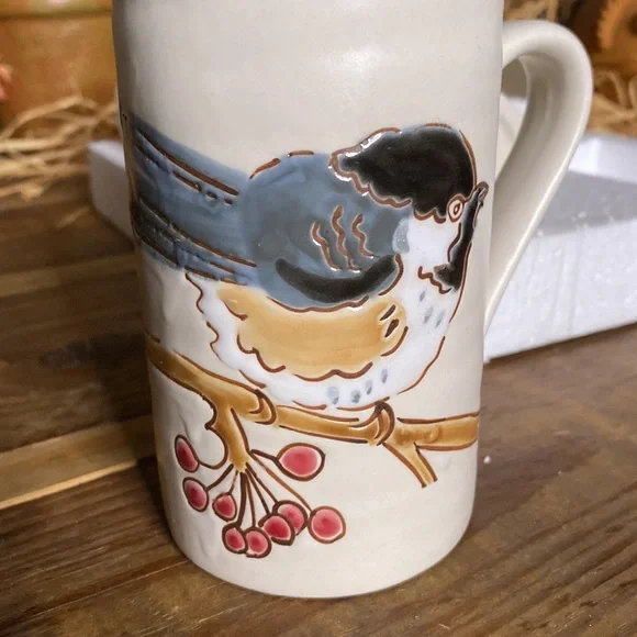 Pottery Barn Hand Painted and Hand Glazed Arctic Forest Mug, Mixed Set Of 4